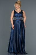 Long Navy Blue Plus Size Evening Dress ABU1309