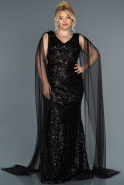 Long Black Oversized Evening Dress ABU1310