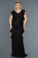 Black Long Laced Oversized Evening Dress ABU1311