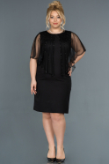 Short Black Oversized Evening Dress ABK815