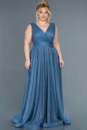 Long Indigo Plus Size Evening Dress ABU1315