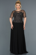 Long Black Plus Size Evening Dress ABU1316