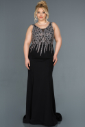 Long Black Plus Size Evening Dress ABU1320