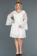 Short White Plus Size Evening Dress ABK780