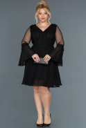 Short Black Plus Size Evening Dress ABK780