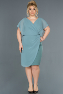 Short Turquoise Oversized Evening Dress ABK382