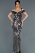 Long Black-Silver Prom Gown ABU1329