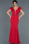 Long Red Mermaid Prom Dress ABU1334