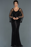 Long Black-Black Evening Dress ABU1346