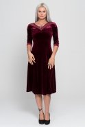 Short Burgundy Velvet Evening Dress AR36751
