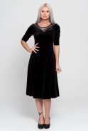 Short Black Velvet Evening Dress AR36751