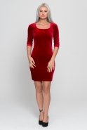 Short Red Velvet Coctail Dress AR36757