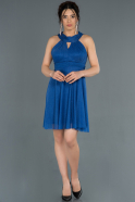 Short Sax Blue Invitation Dress ABK527