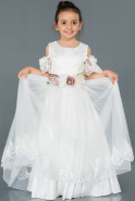 Long White Girl Dress ABU1296