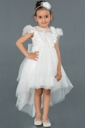 Short White Girl Dress ABK795