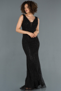 Long Black Mermaid Evening Dress ABU871