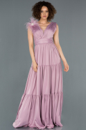 Long Lavender Satin Engagement Dress ABU1327