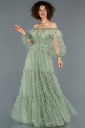 Musty Green Long Engagement Dress ABU1369