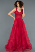 Red Long Engagement Dress ABU1370