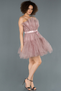 Mini Rose Colored Invitation Dress ABK800