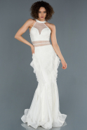 Long White Mermaid Evening Dress ABU1314