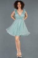 Short Turquoise Prom Gown ABK819