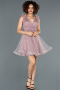 Short Powder Color Prom Gown ABK819