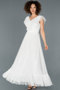 Long White Prom Gown ABU1288