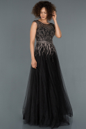 Long Black Engagement Dress ABU1304