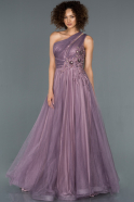 Lavender Stone Embroidered Princess Evening Dress ABU1157