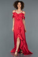 Front Short Back Long Red Prom Gown ABO051