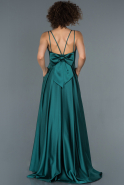 Long Emerald Green Satin Prom Gown ABU1279