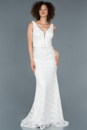 Long White Engagement Dress ABU982