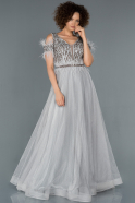 Long Grey Engagement Dress ABU1181