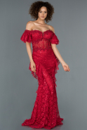 Long Red Mermaid Evening Dress ABU1278