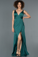 Long Emerald Green Satin Mermaid Evening Dress ABU1255