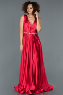 Long Red Satin Evening Dress ABU1175