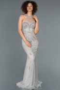 Long Grey Stony Haute Couture Engagement Dress ABU1516