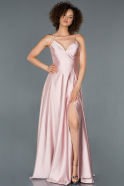 Powder Color Long Satin Prom Gown ABU1182