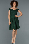 Short Emerald Green Invitation Dress ABK827