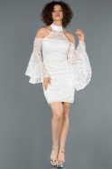 Short White Invitation Dress ABK826