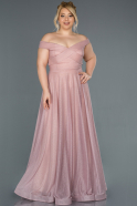 Powder Color Long Plus Size Evening Dress ABU1365