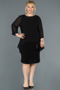 Short Black Oversized Evening Dress ABK002