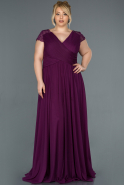Long Purple Plus Size Evening Dress ABU025