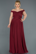 Burgundy Long Plus Size Evening Dress ABU1143