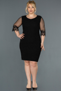 Short Black Plus Size Evening Dress ABK1609