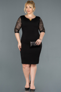 Short Black Oversized Evening Dress ABK150