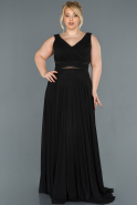 Long Black Oversized Evening Dress ABU004