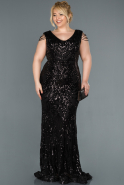 Black Long Oversized Evening Dress ABU277
