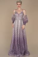 Long Purple Laced Engagement Dress ABU1393